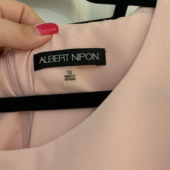 Pink Albert Nipon midi dress size 10 - Picture 2 of 4